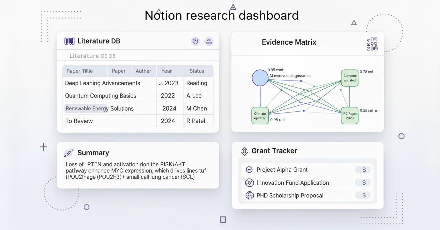 Notion templates for medical research productivity